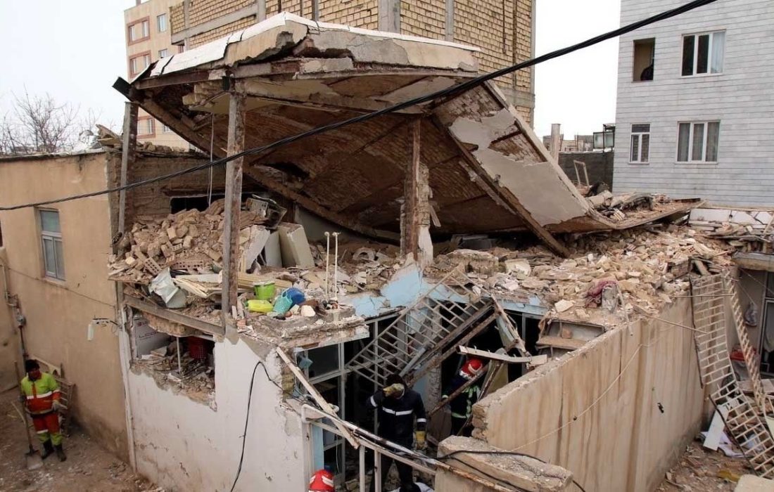 حادثه انفجار گاز در شهرک ارم تبریز یک فوتی به جا گذاشت